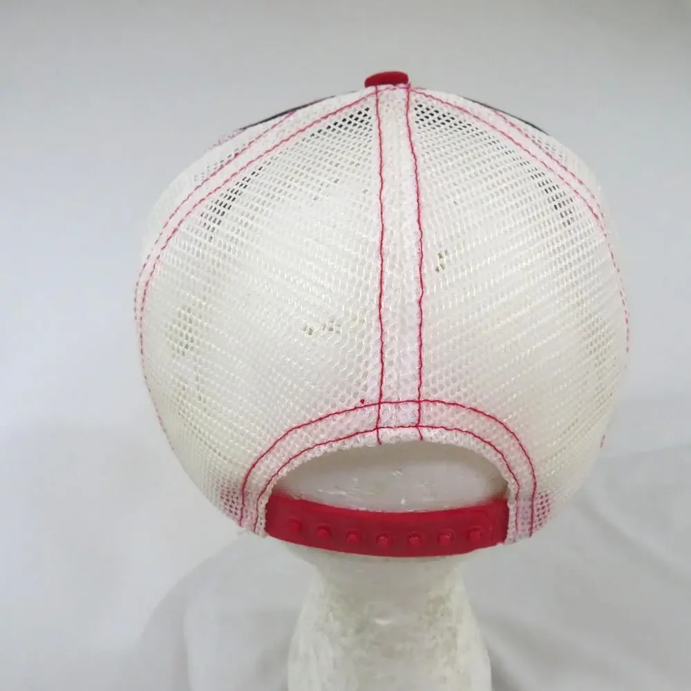 Concrete Barbers Trucker Hat Mesh Black Red Swingster Made in USA Snapback 1980s